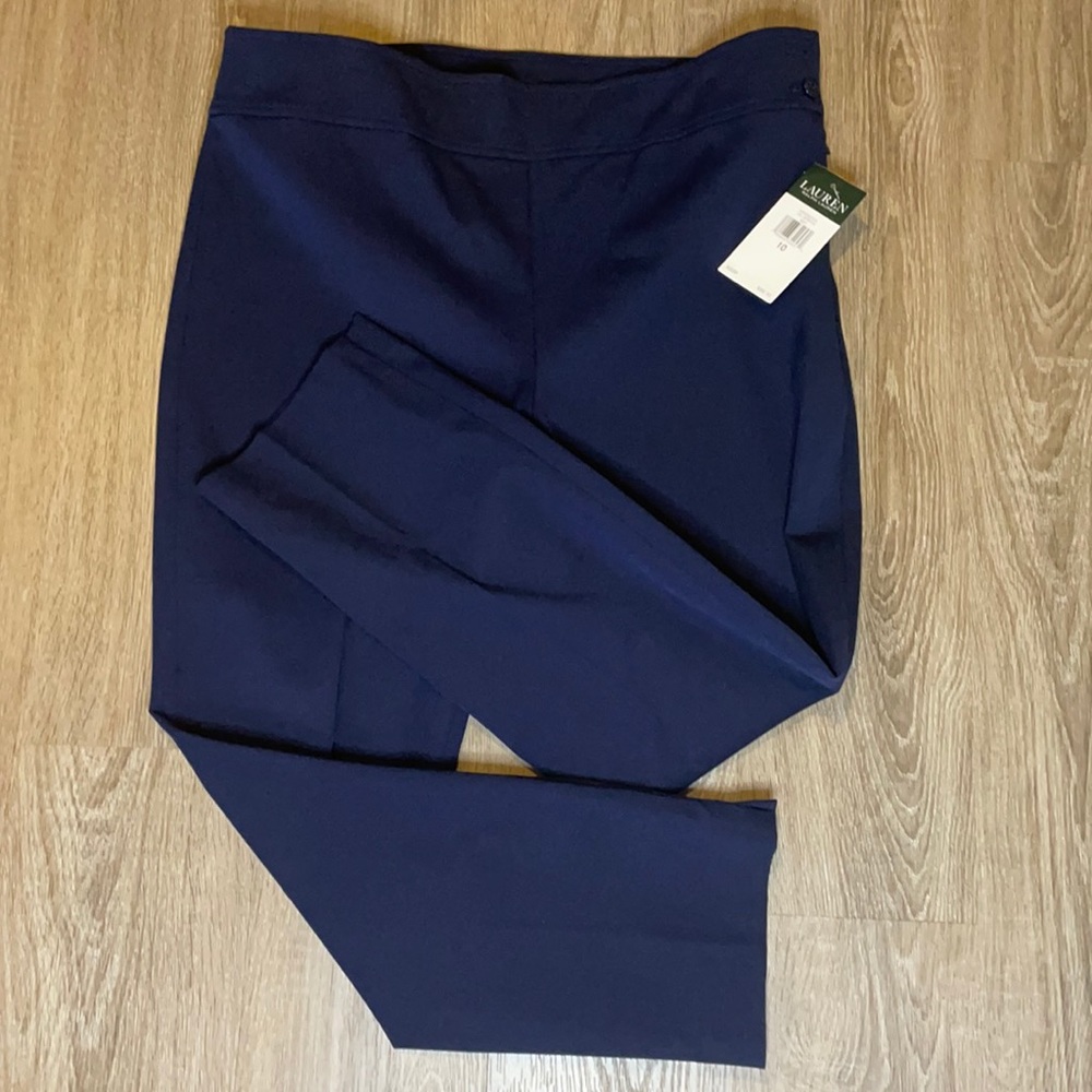NWT LRL Ralph Lauren navy blue pants, sz 10